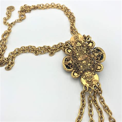 chanel 2cc8 cable chain necklace|chanel gold necklace.